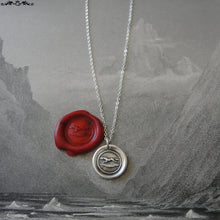 Load image into Gallery viewer, Horse Wax Seal Necklace - equestrian antique wax seal charm jewelry from French seal - galloping horse - RQP Studio