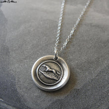 Load image into Gallery viewer, Horse Wax Seal Necklace - equestrian antique wax seal charm jewelry from French seal - galloping horse - RQP Studio