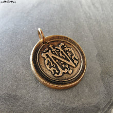 Load image into Gallery viewer, Wax Seal Charm Initial N - wax seal jewelry pendant alphabet charms Letter N - RQP Studio
