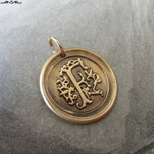 Load image into Gallery viewer, Wax Seal Charm Initial F - wax seal jewelry pendant alphabet charms Letter F - RQP Studio