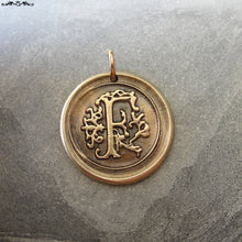 Load image into Gallery viewer, Wax Seal Charm Initial F - wax seal jewelry pendant alphabet charms Letter F - RQP Studio