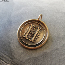 Load image into Gallery viewer, Wax Seal Charm Initial H - wax seal jewelry pendant alphabet charms Letter H - RQP Studio