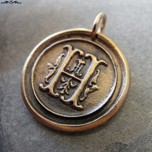 Load image into Gallery viewer, Wax Seal Charm Initial H - wax seal jewelry pendant alphabet charms Letter H - RQP Studio