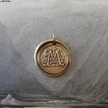 Load image into Gallery viewer, Wax Seal Charm Initial M - wax seal jewelry pendant alphabet charms Letter M - RQP Studio