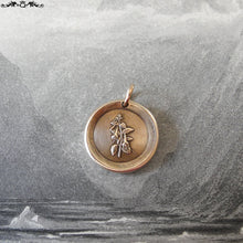 Load image into Gallery viewer, Fuchsia Wax Seal Charm - antique wax seal jewelry Language of Flowers - Good Taste Sophistication - RQP Studio