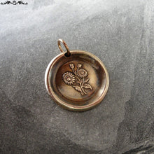 Load image into Gallery viewer, Daisy Wax Seal Charm - antique wax seal jewelry pendant Language of Flowers - Beauty Innocence - RQP Studio