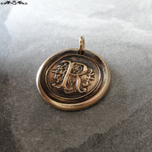 Load image into Gallery viewer, Wax Seal Charm Initial R - wax seal jewelry pendant alphabet charms Letter R - RQP Studio