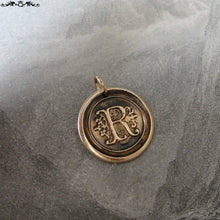 Load image into Gallery viewer, Wax Seal Charm Initial R - wax seal jewelry pendant alphabet charms Letter R - RQP Studio