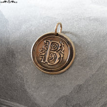 Load image into Gallery viewer, Wax Seal Charm Initial B - wax seal jewelry pendant alphabet charms Letter B - RQP Studio