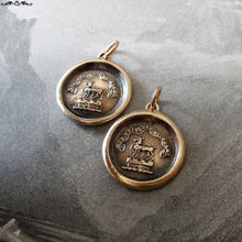 Load image into Gallery viewer, Wax Seal Charm - Harmony - antique wax seal jewelry - True Happiness - hind on tower crest - RQP Studio