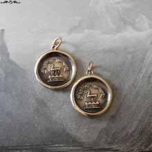 Load image into Gallery viewer, Wax Seal Charm - Harmony - antique wax seal jewelry - True Happiness - hind on tower crest - RQP Studio