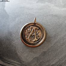 Load image into Gallery viewer, Wax Seal Charm Initial A - wax seal jewelry pendant alphabet charms Letter A - RQP Studio