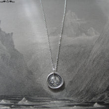 Load image into Gallery viewer, Wax Seal Necklace Love Is Light - antique French wax seal jewelry charm with scale cupid and butterfly - RQP Studio