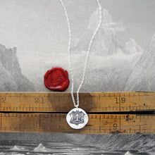 Load image into Gallery viewer, Glory In Strength - Silver Oak Leaf Garland Wax Seal Necklace