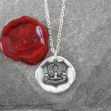 Load image into Gallery viewer, Glory In Strength - Silver Oak Leaf Garland Wax Seal Necklace