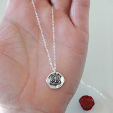Load image into Gallery viewer, Glory In Strength - Silver Oak Leaf Garland Wax Seal Necklace