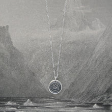 Load image into Gallery viewer, By Effort And Hard Work - Silver Wax Seal Necklace - Forget Me Not Flower