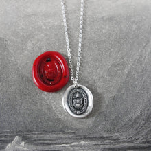 Load image into Gallery viewer, Intellect And Character - Silver Wax Seal Necklace - Level Up