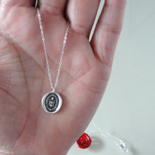 Load image into Gallery viewer, Intellect And Character - Silver Wax Seal Necklace - Level Up
