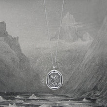 Load image into Gallery viewer, I Remain Unvanquished - Silver Lion Wax Seal Necklace - Unbeaten - RQP Studio