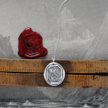 Load image into Gallery viewer, I Remain Unvanquished - Silver Lion Wax Seal Necklace - Unbeaten - RQP Studio