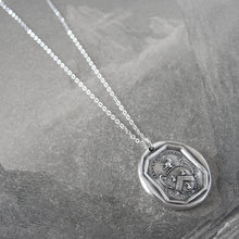 Load image into Gallery viewer, I Remain Unvanquished - Silver Lion Wax Seal Necklace - Unbeaten - RQP Studio