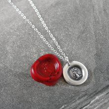 Load image into Gallery viewer, Just For You - Miniature Silver Rose Wax Seal Necklace
