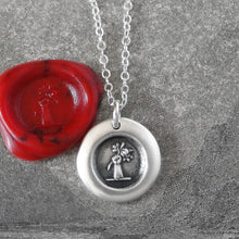 Load image into Gallery viewer, Just For You - Miniature Silver Rose Wax Seal Necklace