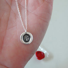 Load image into Gallery viewer, Just For You - Miniature Silver Rose Wax Seal Necklace