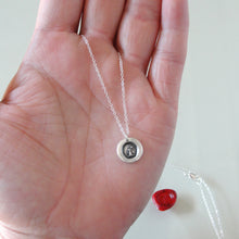 Load image into Gallery viewer, Just For You - Miniature Silver Rose Wax Seal Necklace