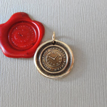 Load image into Gallery viewer, Wax Seal Pendant Keep Calm - Antique Wax Seal Jewelry Charm Quiet Without Active Within Italian Watch Motto