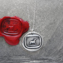 Load image into Gallery viewer, Silver Donkey Wax Seal Necklace Know Thyself antique wax seal charm jewelry Patience Humility