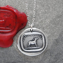 Load image into Gallery viewer, Silver Donkey Wax Seal Necklace Know Thyself antique wax seal charm jewelry Patience Humility