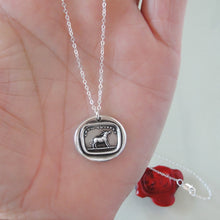 Load image into Gallery viewer, Silver Donkey Wax Seal Necklace Know Thyself antique wax seal charm jewelry Patience Humility
