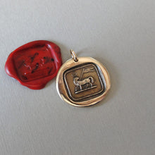 Load image into Gallery viewer, Lamb of God Wax Seal Charm - Agnus Dei antique wax seal charm jewelry Christian Faith Religious - RQP Studio