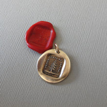 Load image into Gallery viewer, Wax Seal Pendant with Leaning Fir Tree - Unique Be Yourself - Antique Bronze Wax Seal Jewelry