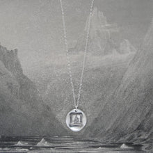 Load image into Gallery viewer, Unique Be Yourself - Silver Wax Seal Necklace With Leaning Fir Tree