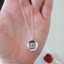 Load image into Gallery viewer, Unique Be Yourself - Silver Wax Seal Necklace With Leaning Fir Tree