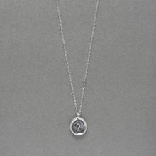 Load image into Gallery viewer, Life In The Blood - Silver Wax Seal Necklace Tiny Pelican In Piety Sacrifice