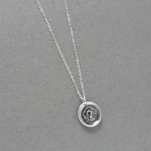 Load image into Gallery viewer, Life In The Blood - Silver Wax Seal Necklace Tiny Pelican In Piety Sacrifice