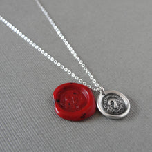 Load image into Gallery viewer, Life In The Blood - Silver Wax Seal Necklace Tiny Pelican In Piety Sacrifice