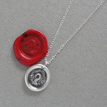 Load image into Gallery viewer, Life In The Blood - Silver Wax Seal Necklace Tiny Pelican In Piety Sacrifice