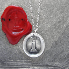 Load image into Gallery viewer, My Support - Silver Lighthouse Wax Seal Necklace - Beacon Of Light - RQP Studio