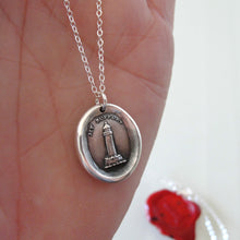 Load image into Gallery viewer, My Support - Silver Lighthouse Wax Seal Necklace - Beacon Of Light - RQP Studio