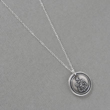 Load image into Gallery viewer, Rampant Lion Crest Wax Seal Necklace - Antique Silver Bravery Jewelry