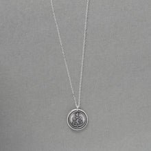 Load image into Gallery viewer, Rampant Lion Crest Wax Seal Necklace - Antique Silver Bravery Jewelry