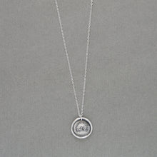 Load image into Gallery viewer, A Lion In The Mirror - Wax Seal Necklace In Silver - Antique Wax Seal Jewelry Bravery Courage Strength