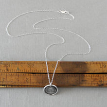 Load image into Gallery viewer, A Lion In The Mirror - Wax Seal Necklace In Silver - Antique Wax Seal Jewelry Bravery Courage Strength