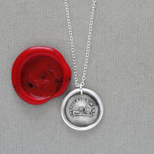 Load image into Gallery viewer, A Lion In The Mirror - Wax Seal Necklace In Silver - Antique Wax Seal Jewelry Bravery Courage Strength