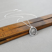 Load image into Gallery viewer, A Lion In The Mirror - Wax Seal Necklace In Silver - Antique Wax Seal Jewelry Bravery Courage Strength